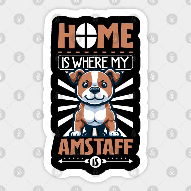 Home is with my American Staffordshire Terrier Sticker by Modern Medieval Design